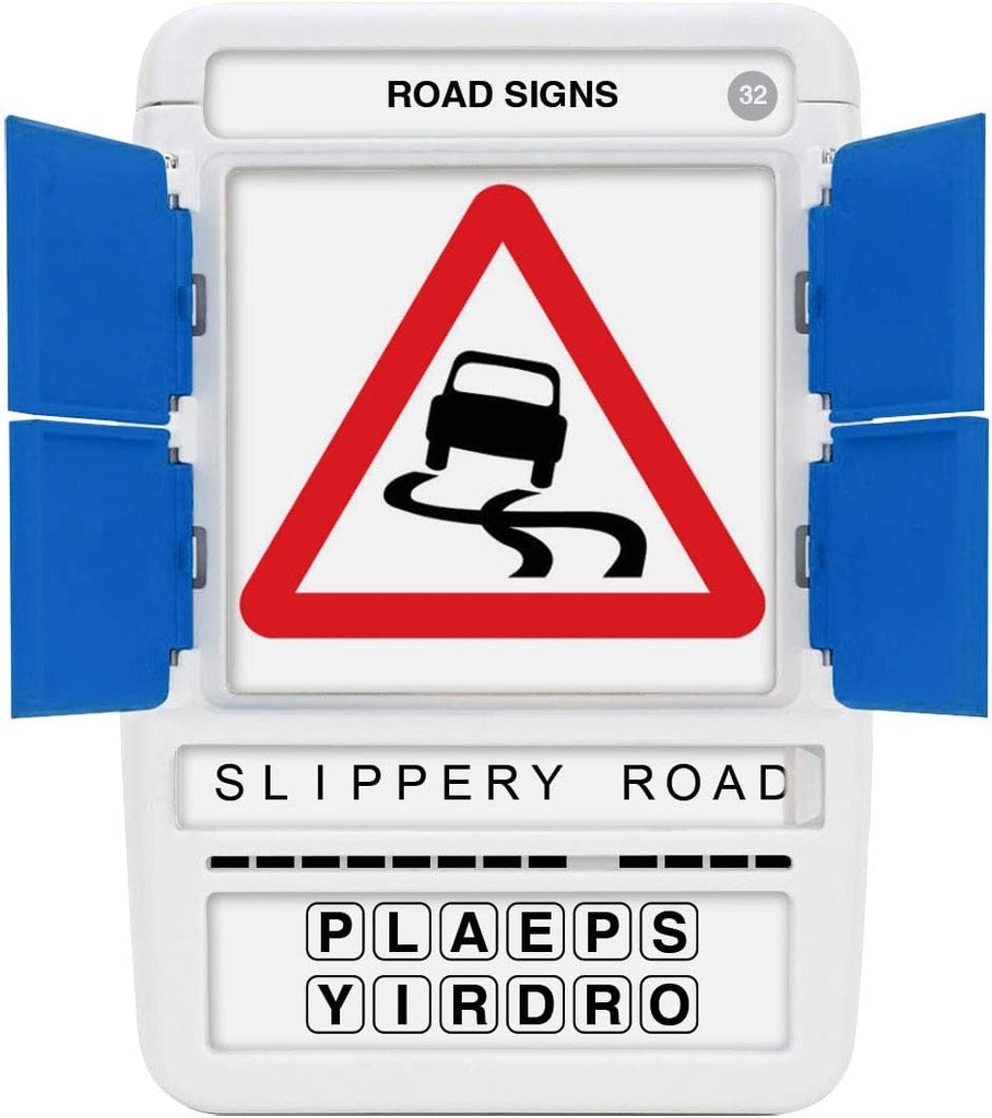 a Slippery road sign of Uk