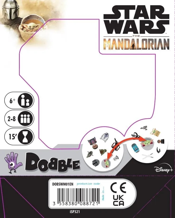 Back Side of Fast Dobble Star Wars Mandalorian Card Game