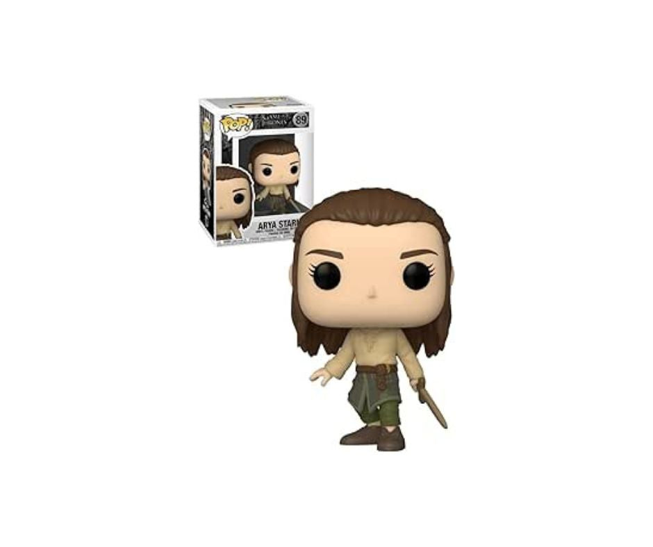 Funko Pop! vinyl bobblehead figure of Arya Stark from the hit HBO series "Game of Thrones". This figure depicts Arya in her training gear, wielding a practice sword.
