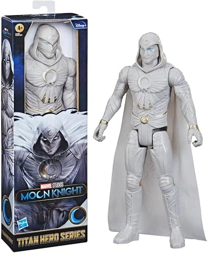 Moon Knight action figure with packaging featuring Hasbro branding