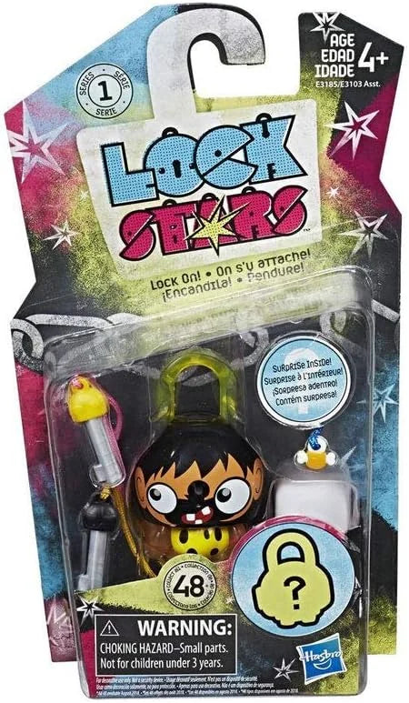 Hasbro Lock Stars Single Series 1 Padlock - Black/neon Orange Pack