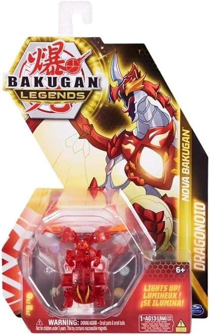 Bakugan Legends Dragonoid figure packaging with red and yellow design