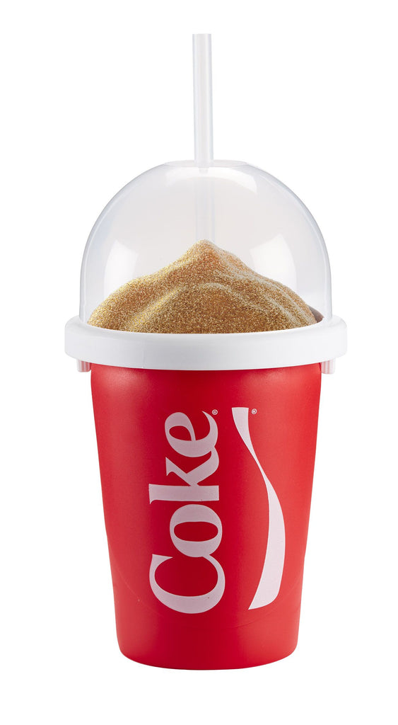 a slush make of coke with straw