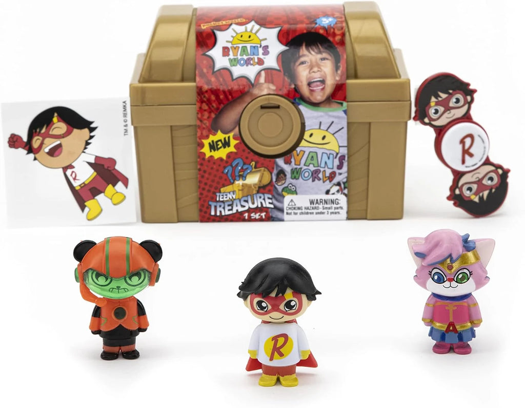 Toy figure set with packaging and accessories on a white background