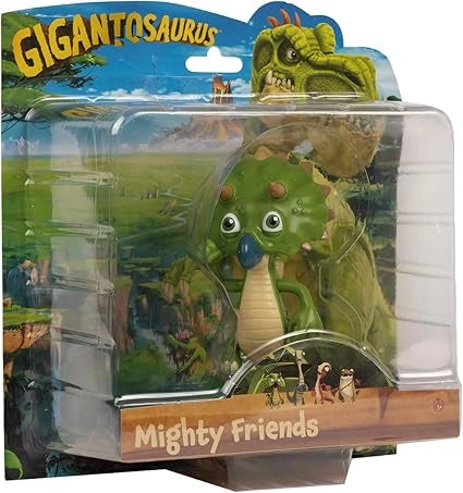 Toy dinosaur figure in packaging with 'Gigantosaurus' branding