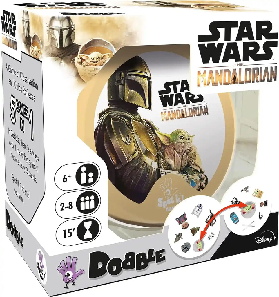 Left side of Fast Dobble Star Wars Mandalorian Card Game