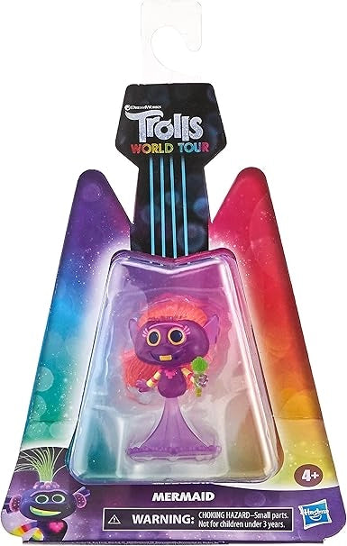 Trolls World Tour Mermaid figurine in packaging with colorful design