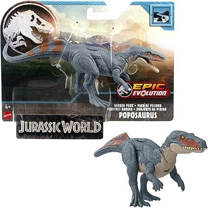 Jurassic World Poposaurus toy figure with packaging on a white background