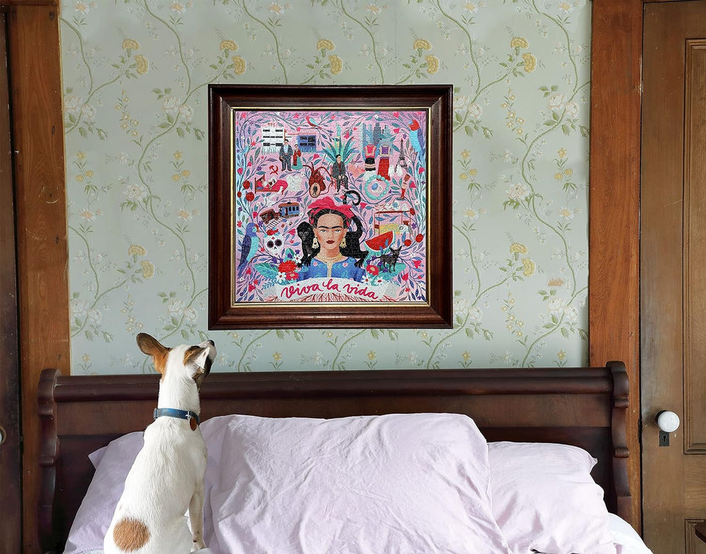 eeboo puzzle is hanging on the wall a tribute to frida kahlo