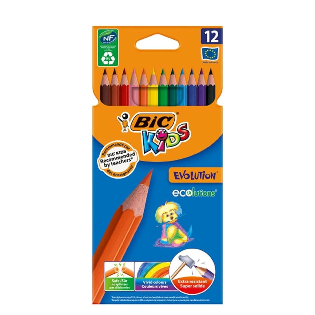 BIC Kids Evolution Colored Pencils pack of 12 - best to gift