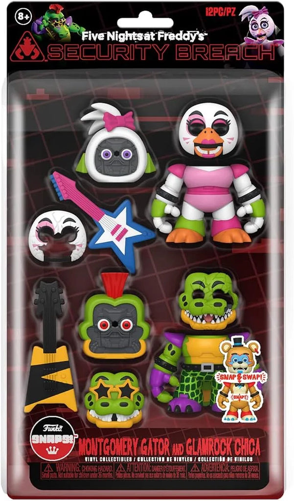 Pack of Glamrock Chica & Gator 2-Pack Collectible Vinyl FNAF figures 