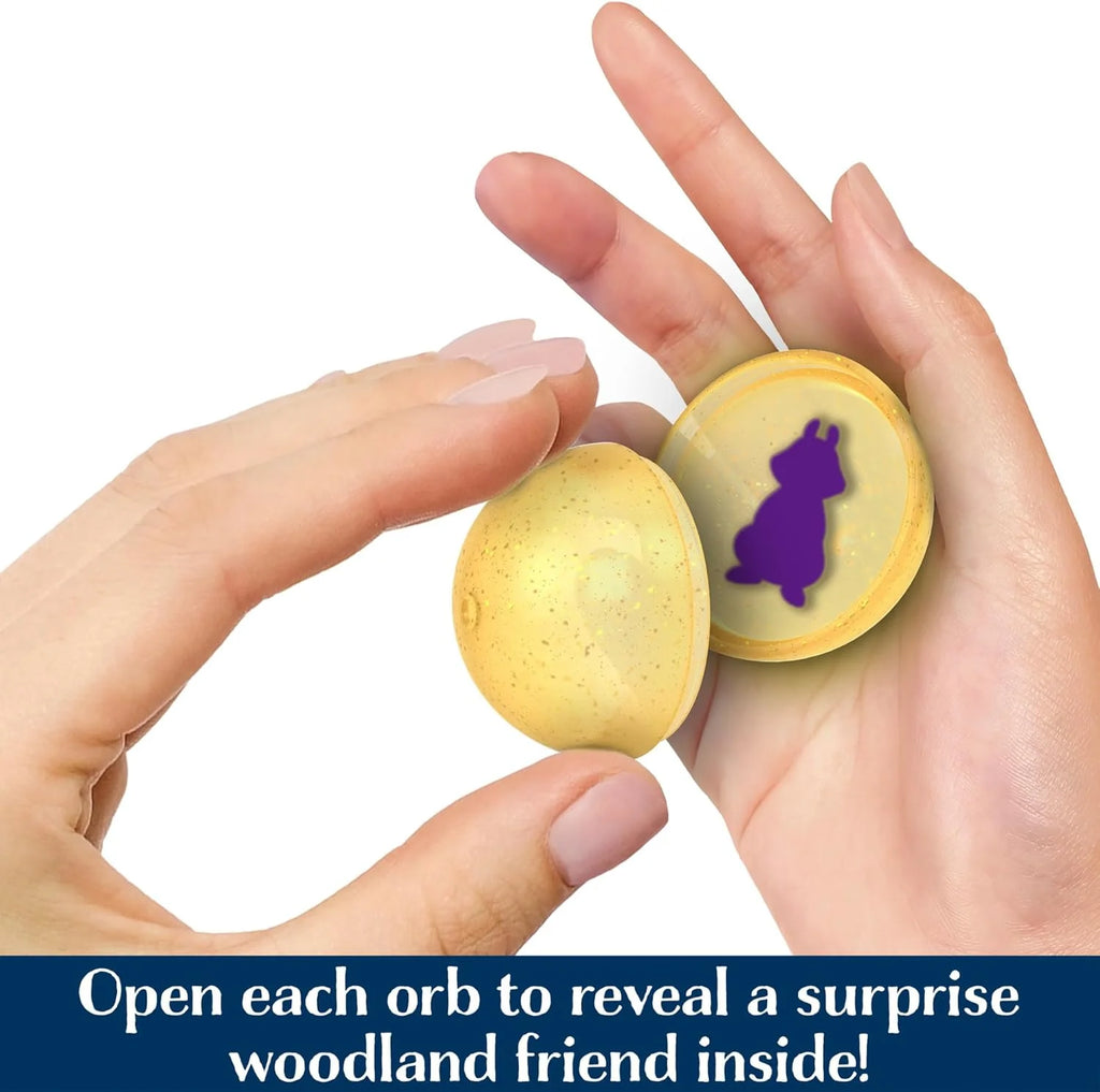 Open each orb to reveal a surprise woodland friend inside!