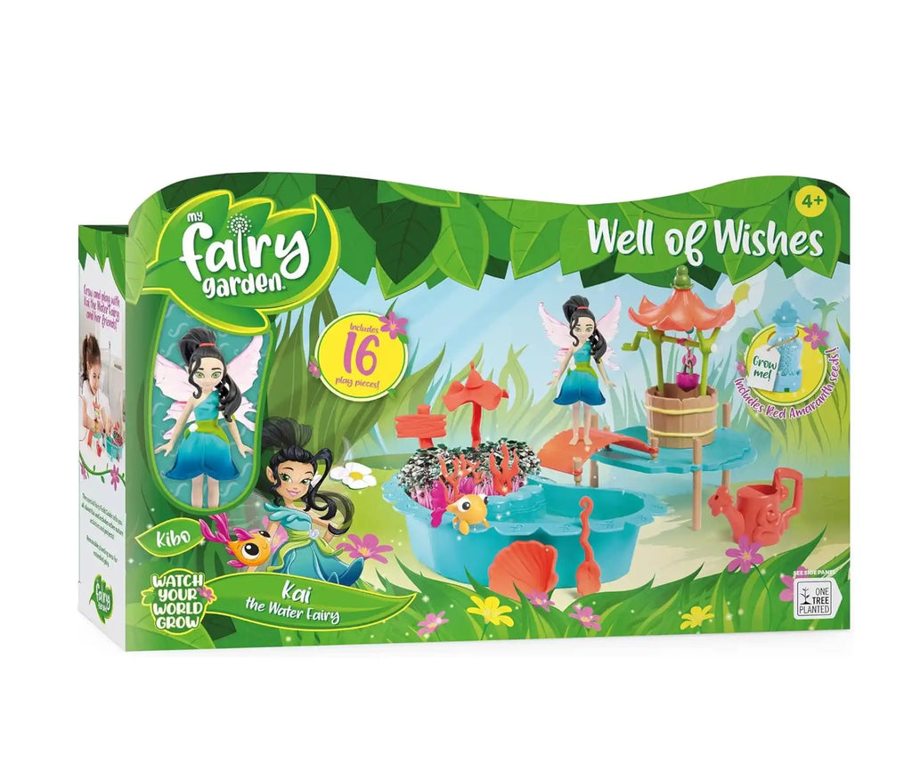 A charming image of the Fairy Garden Well of Wishes Playset