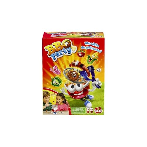 Box of 'BBQ Party' game with cartoon characters on a white background