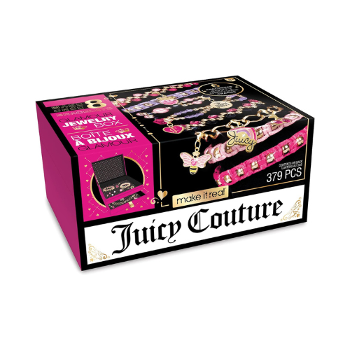  Juicy Couture Craft Set: Create Your Own Jewelry Box Bracelets. Fun and colorful jewelry making kit for girls ages 8 and up. Includes everything needed to create multiple bracelets and store them in the included heart-shaped jewelry box. Kit includes beads, ribbon, charms, and elastic cord.