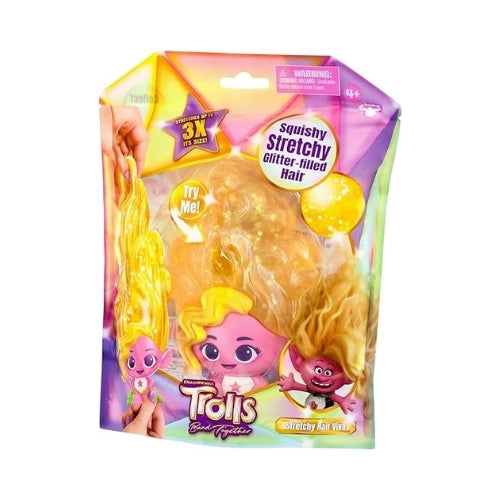 DREAMWORKS TROLLS Jelli Crush Band Together Squishy, Stretchy Glitter-Filled Hair Doll