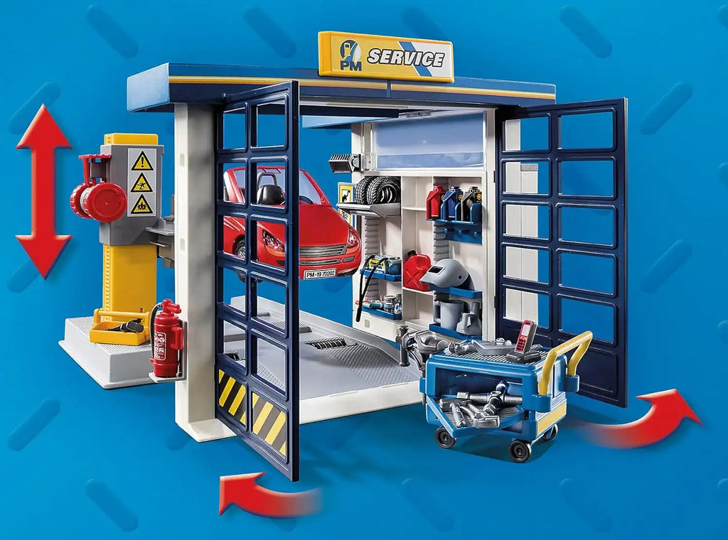 playmobil car repair garage