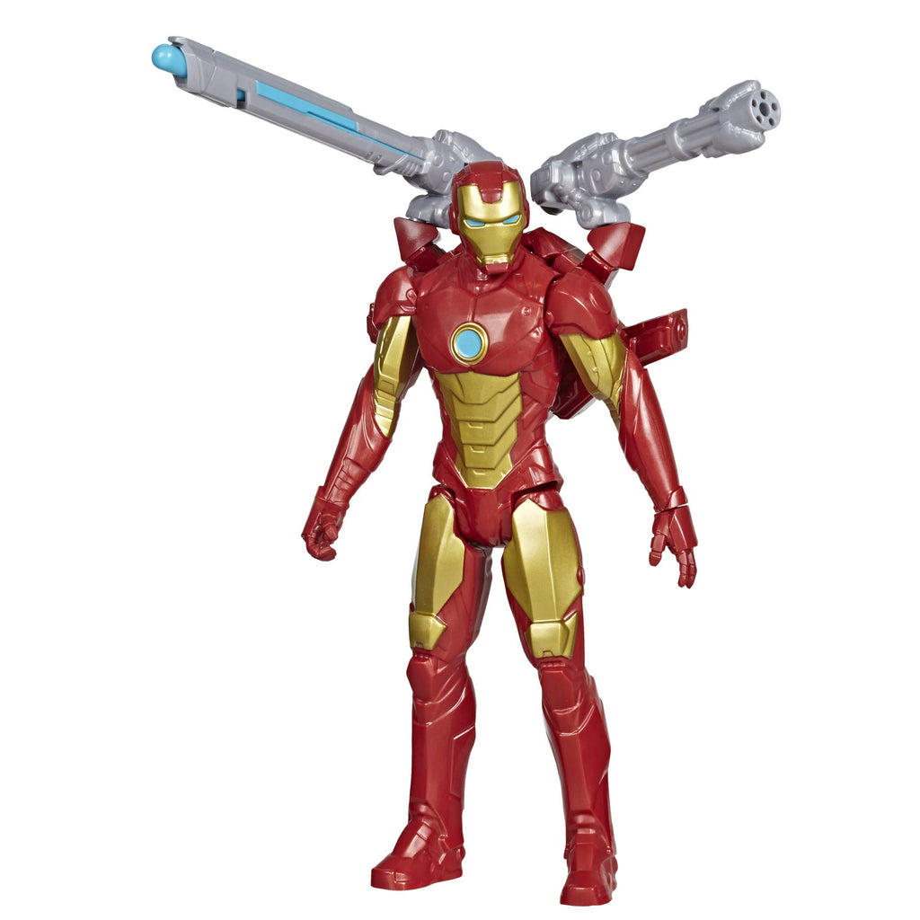  Action pose of Iron Man in dynamic battle stance.