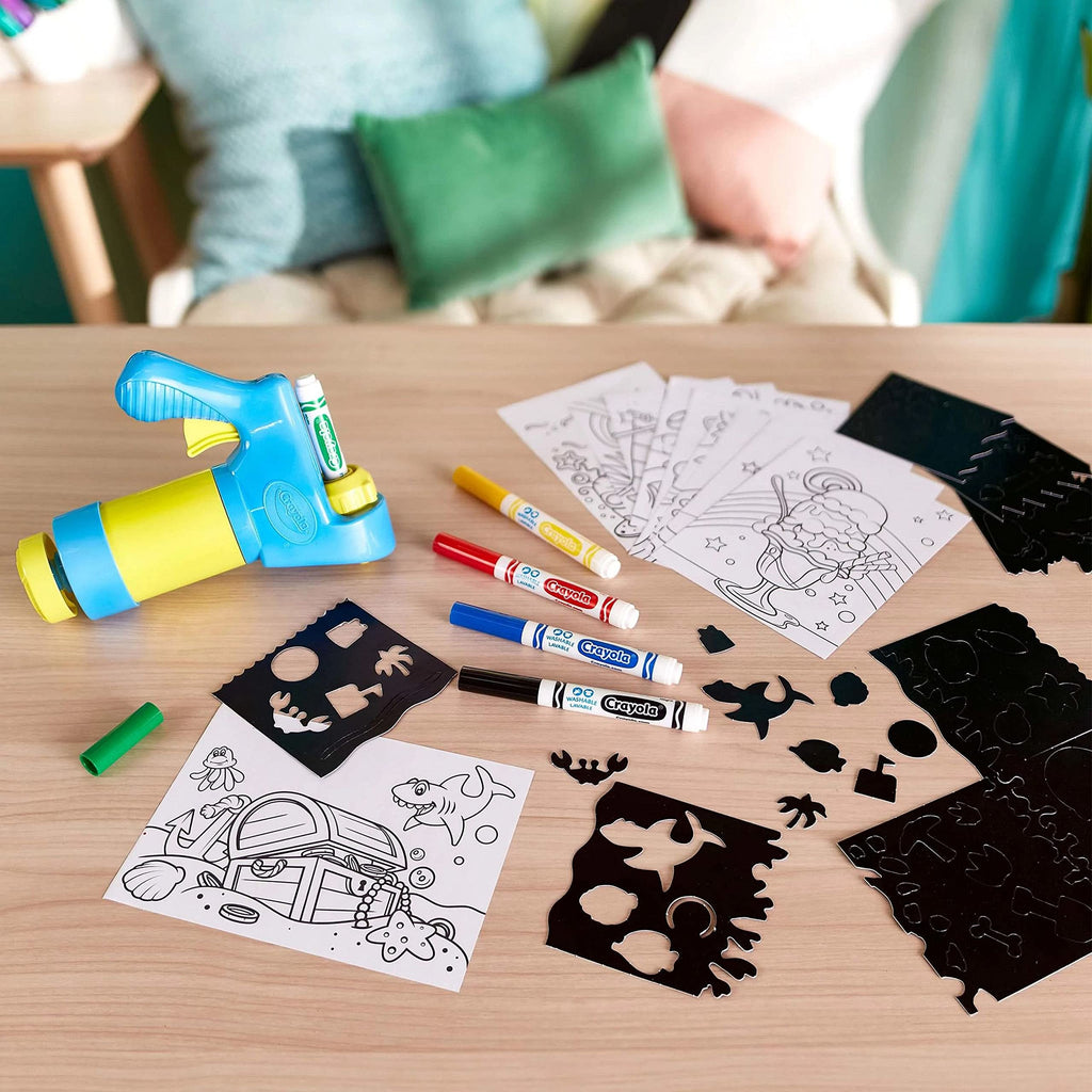  Airbrush Kit  of crayola on table