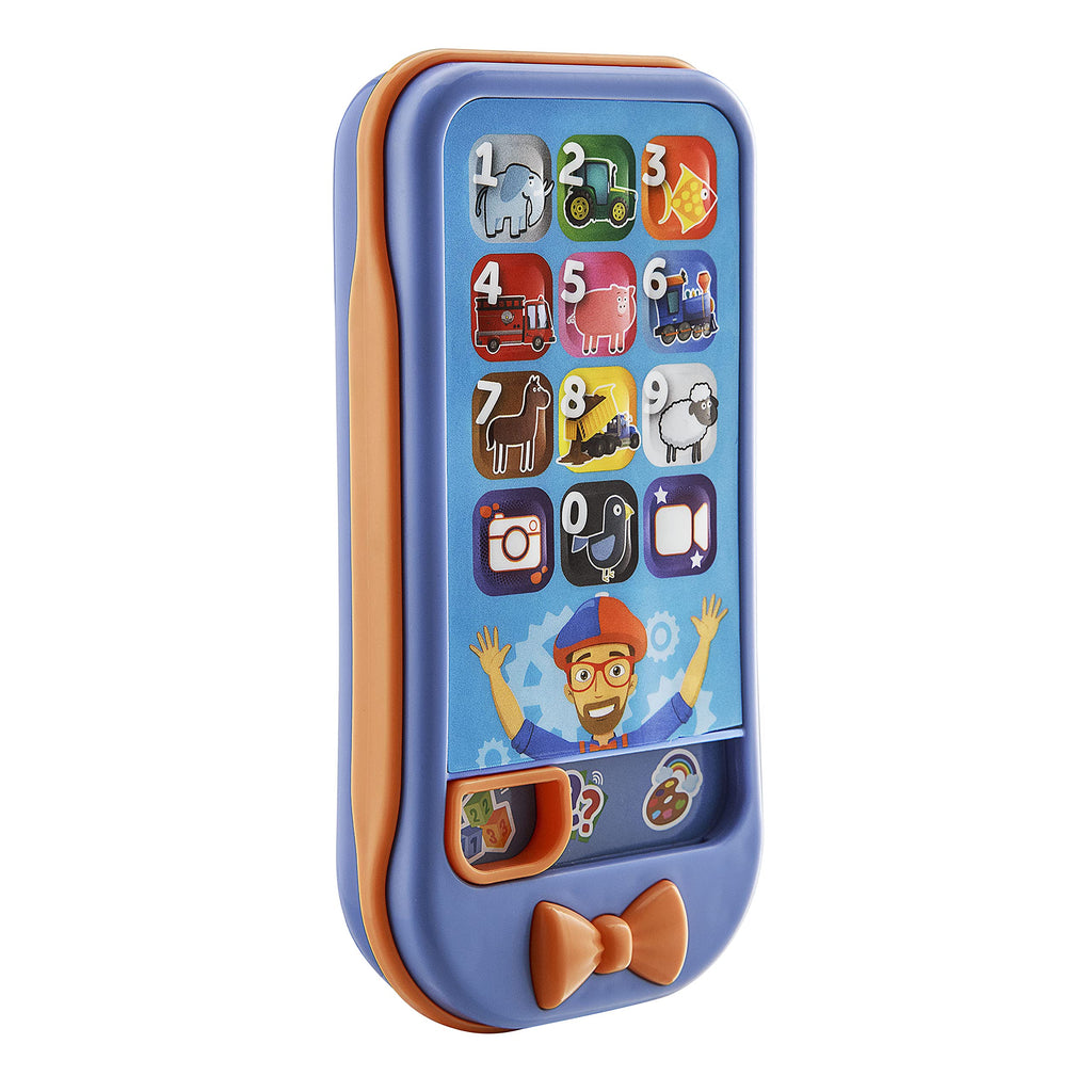 side view of blippi mobile toy